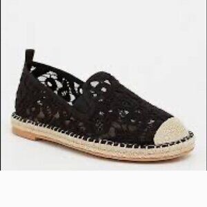 Torrid Women's 11W 11 Wide Black Lace Espadrille Sandals Shoes NWT New